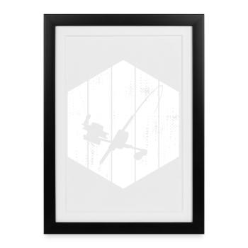 Angel Zeichnung - Gerahmtes Poster (27 × 37 cm) - Schwarz - Vorne