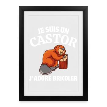 bricoler, bricolage, bricoleur - Affiche encadrée (27 × 37 cm) - noir - Devant