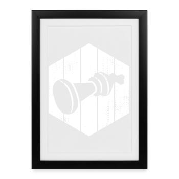 Chess Pieces Drawing - Framed poster (27 × 37 cm) - black - Front