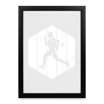 Coureuse - Affiche encadrée (27 × 37 cm) - noir - Devant