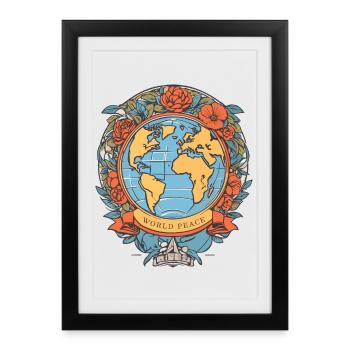World Peace on Earth - Framed poster (27 × 37 cm) - black - Front