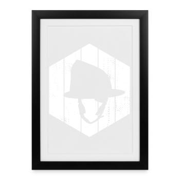 Feuerwehrhelm Skizze - Gerahmtes Poster (27 × 37 cm) - Schwarz - Vorne