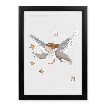 Ange de Noël, Joyeux Noël - Affiche encadrée (27 × 37 cm) - noir - Devant