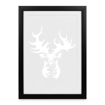 Reindeer Antler Graphic Icon Deer Moose Icon - Framed poster (27 × 37 cm) - black - Front