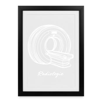 Radiologie Scanner IRM One Line Art Manip Radio - Affiche encadrée (27 × 37 cm) - noir - Devant