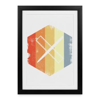 Vintage Pen and Ruler - Framed poster (27 × 37 cm) - black - Front
