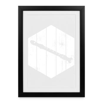 Flute Drawing - Framed poster (27 × 37 cm) - black - Front
