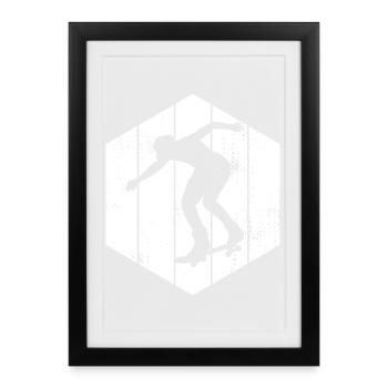 Skateboarder Sketch - Framed poster (27 × 37 cm) - black - Front