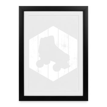 Roller Skates Sketch - Framed poster (27 × 37 cm) - black - Front