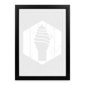 Crème glacée molle - Affiche encadrée (27 × 37 cm) - noir - Devant
