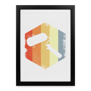 Vintage Paint Roller - Framed poster (27 × 37 cm) - black - Front