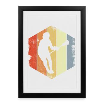 Joueurs de crosse vintage - Affiche encadrée (27 × 37 cm) - noir - Devant