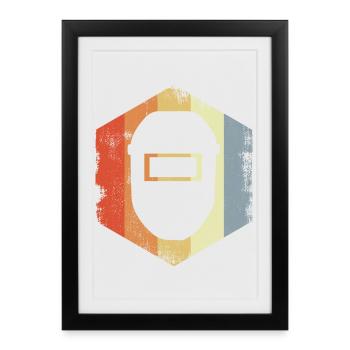 Masque de soudeur - Affiche encadrée (27 × 37 cm) - noir - Devant