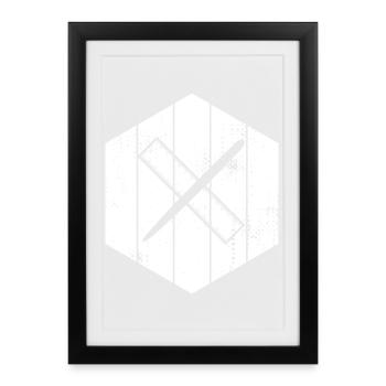 Dessiner avec un stylo et une règle - Affiche encadrée (27 × 37 cm) - noir - Devant