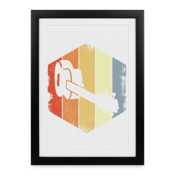 Vintage Ukulele Drawing - Framed poster (27 × 37 cm) - black - Front