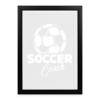 soccer coach ball icon coach logo team - Framed poster (27 × 37 cm) - black - Front