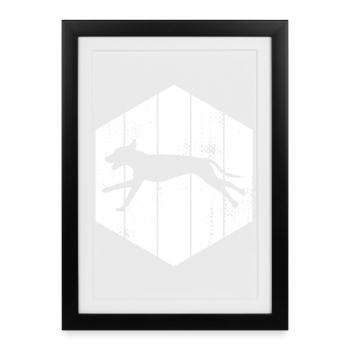 Croquis de chien - Affiche encadrée (27 × 37 cm) - noir - Devant
