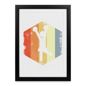 Figurine de pom-pom girl Vintage - Affiche encadrée (27 × 37 cm) - noir - Devant