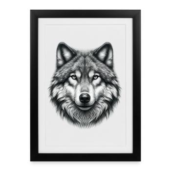 Wolf - Framed poster (27 × 37 cm) - black - Front