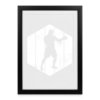 Croquis du boxeur - Affiche encadrée (27 × 37 cm) - noir - Devant