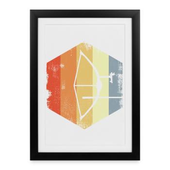 Retro Archery - Framed poster (27 × 37 cm) - black - Front