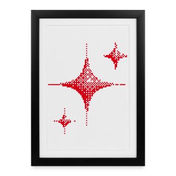 Red Spark Minimal - Affiche encadrée (27 × 37 cm) - noir - Devant