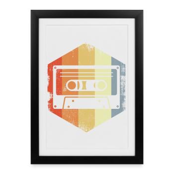 Retro 80s Cassette - Framed poster (27 × 37 cm) - black - Front