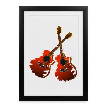Guitar musician - Framed poster (27 × 37 cm) - black - Front