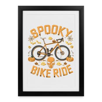 Spooky Halloween Bike Ride Design - Framed poster (27 × 37 cm) - black - Front