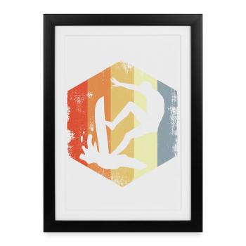 Surf vintage - Affiche encadrée (27 × 37 cm) - noir - Devant