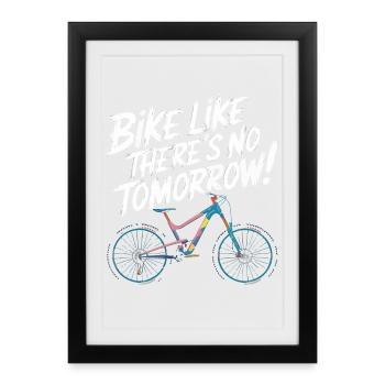 Conception motivante pour le cyclisme inspirant - Affiche encadrée (27 × 37 cm) - noir - Devant