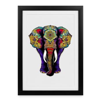 Éléphant - Affiche encadrée (27 × 37 cm) - noir - Devant