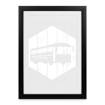 Bus Drawing - Framed poster (27 × 37 cm) - black - Front