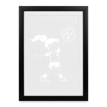 Volleyball player girl - Framed poster (27 × 37 cm) - black - Front