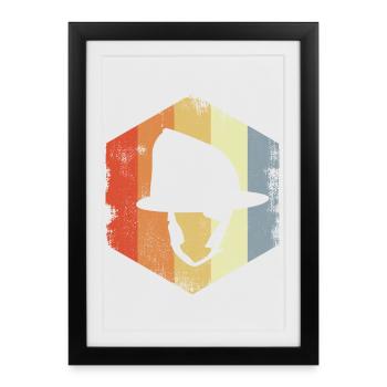 Vintage Firefighter Helmet - Framed poster (27 × 37 cm) - black - Front