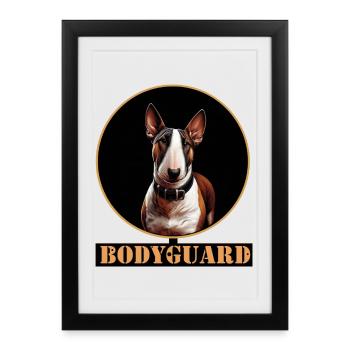 Bull Terrier Dog Portrait Circle - Framed poster (27 × 37 cm) - black - Front