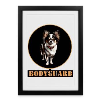 Bodyguard Chihuahua Circle - Framed poster (27 × 37 cm) - black - Front