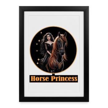 Princesse du cheval : Cavalier de nuit - Affiche encadrée (27 × 37 cm) - noir - Devant