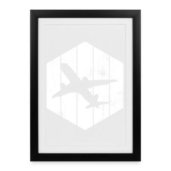 Croquis d’avions - Affiche encadrée (27 × 37 cm) - noir - Devant