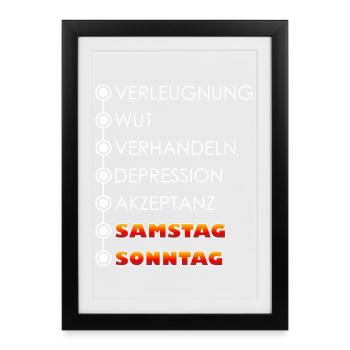 Jours de la semaine / Cycle hebdomadaire - Affiche encadrée (27 × 37 cm) - noir - Devant