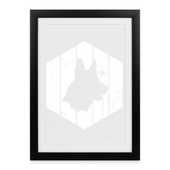 German Shepherd - Framed poster (27 × 37 cm) - black - Front