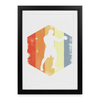 Vintage Boxer Drawing - Framed poster (27 × 37 cm) - black - Front