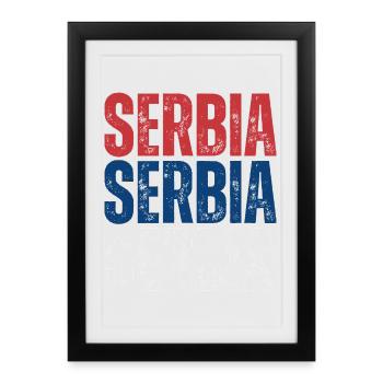 Serbian pride, flag of Serbia - Framed poster (27 × 37 cm) - black - Front