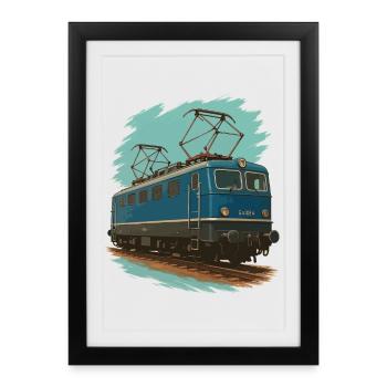 Electricity on steel – E-Lok Power - Framed poster (27 × 37 cm) - black - Front