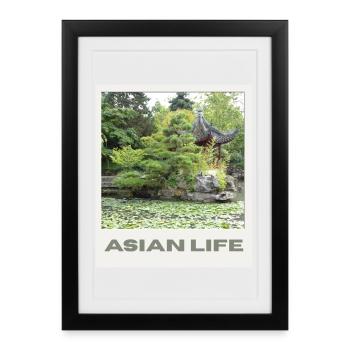 Lac Jardin Asiatique Zen - Affiche encadrée (27 × 37 cm) - noir - Devant