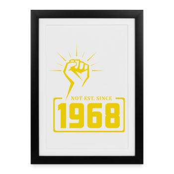 Retro Revolution 1968 T-Shirt Design - Affiche encadrée (27 × 37 cm) - noir - Devant