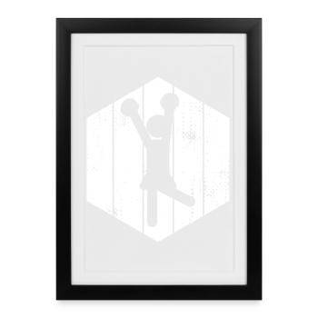 Funny Cheerleader Stick Figure - Framed poster (27 × 37 cm) - black - Front