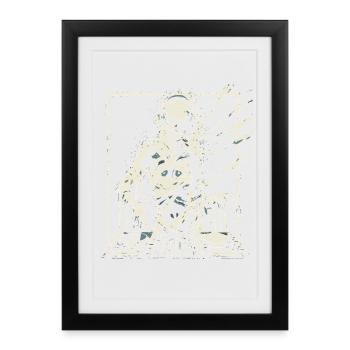 Futuristic DJ with Glitch Effects. - Framed poster (27 × 37 cm) - black - Front