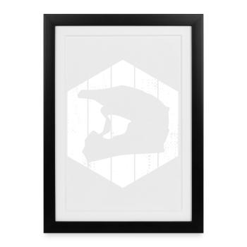 Casque de motocross - Affiche encadrée (27 × 37 cm) - noir - Devant