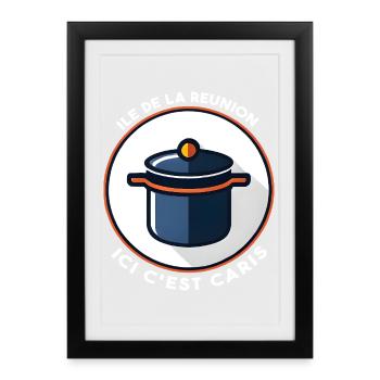 Here it's Caris Creole Reunion Island - Framed poster (27 × 37 cm) - black - Front